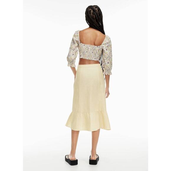 Aritzia Wilfred Chariot High-Waisted Linen Midi Skirt Sz 4 - Picture 8 of 8